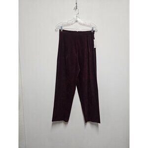 Amanda Smith Petites Pure Velvet Pants Burgundy High Rise Elastic Waist Size 8P